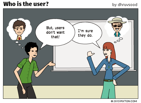 Who is the user? Debating without really knowing who the user is. 